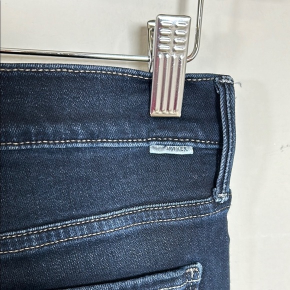MOTHER Jean Stunner Zip Two Step Fray Last Call Dark Wash Sz 27 - Picture 11 of 16
